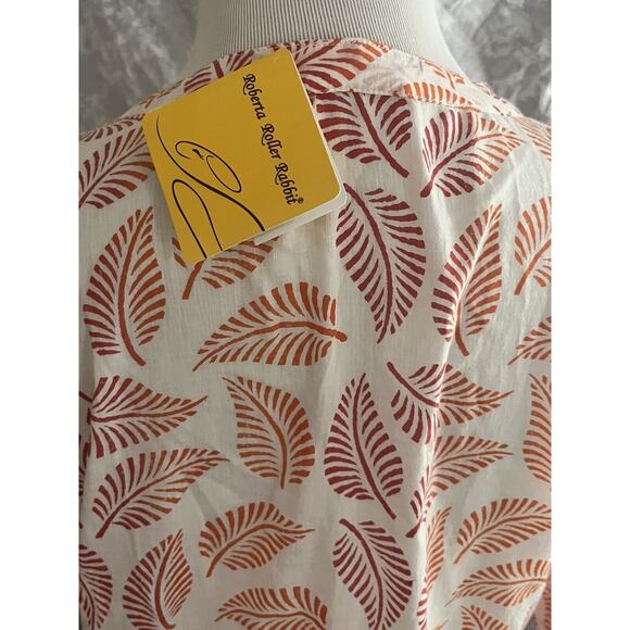Roberta Roller Rabbit •L• YANA Tunic Shirt Dress Button Up Cotton Drawstring NWT - Picture 6 of 12